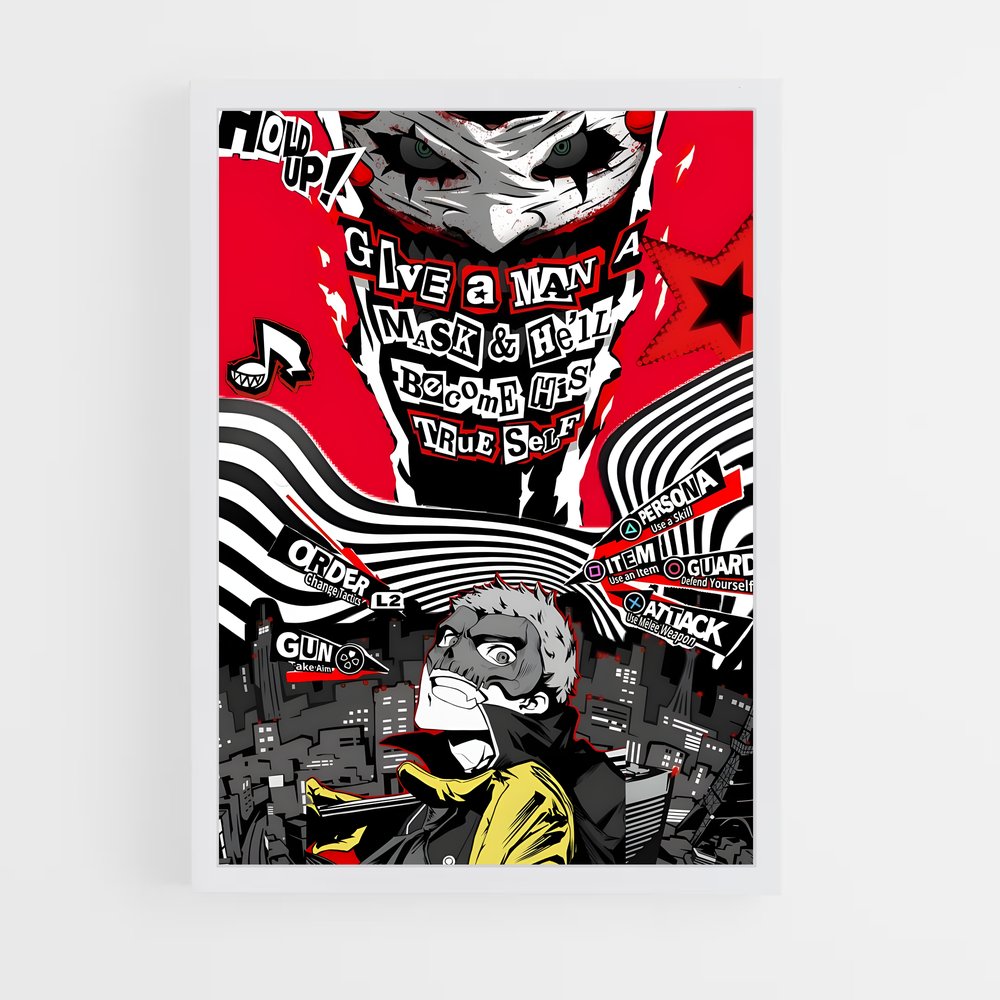 Poster Ryuji en Rouge – affiche Persona 5 (vue 3)